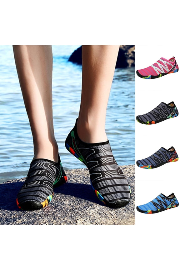 Men Stream - Crossing Shoes Water - Quick - Drying Spring - Summer Breathable Anti - Slip Fashionable Casual Shoes Gray Size 9