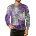 thumbnail image 1 of SGFCWSX Men Sweatshirts Crewneck Geometric Graphic Casual Long Sleeve Pullover Purple Size XL, 1 of 5