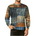thumbnail image 1 of SGFCWSX Men Sweatshirts Geometric Graphic Crewneck Long Sleeve Casual Pullover Navy Size 2XL, 1 of 5