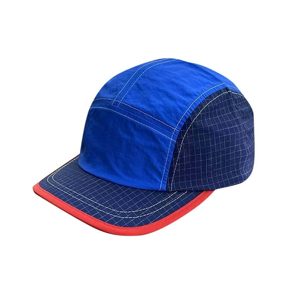 SGFCWSX Men Trucker Hats,Fashion Color Block Camping Causal Ball Cap Blue Free Size