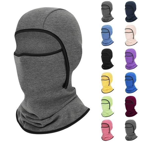 SGFCWSX Men Warm Hat,Full Face Solid Color Winter Cycling & Motorcycle Face Mask Dark Gray Free Size