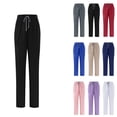 thumbnail image 1 of SGFCWSX Men Work Pants with Pockets, Solid Color Work Pants for Men Elastic Waist Straight Leg Pants Black S, 1 of 7