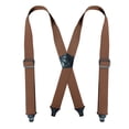 thumbnail image 1 of SGFCWSX Men X-Type Adjustable Suspenders, Strong Casual 3.8cm Width Elastic Straps Strap Clip Brown, 1 of 3