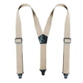thumbnail image 1 of SGFCWSX Men Y-Type Adjustable Suspenders, Elastic Straps 3.8cm Width Strong Clips Formal Beige, 1 of 3