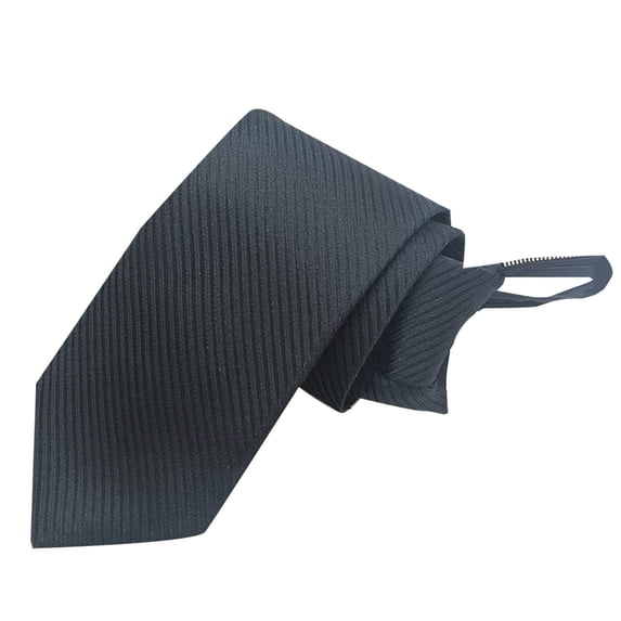 SGFCWSX Men Zip Dress Ties,Wrinkle-Resistant No-Tie Zipper Closure Textured Jacquard Tie Dark Gray Free Size