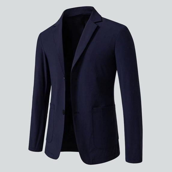 SGFCWSX Men's Blazer Jacket, Business Slim Fit Collared Pocket Tuxedo Blazers Navy 3XL