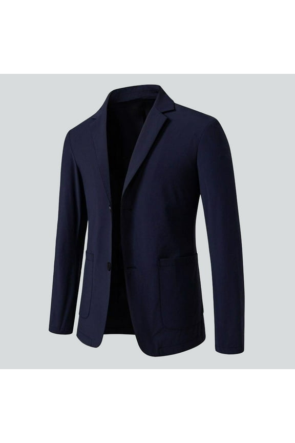 Men's Blazer Jacket, Slim Fit Business Collared Pocket Tuxedo Blazers Navy XL