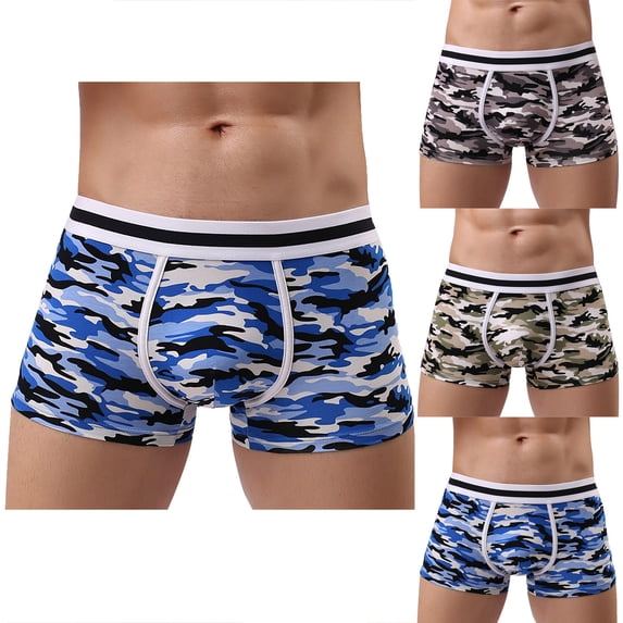 SGFCWSX Men's Camouflage U-Front Boxer Shorts** Gray L