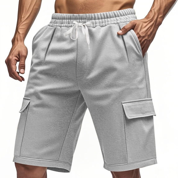 SGFCWSX Men's Cargo Shorts, Outdoor Hiking Lightweight Summer Short Pants for Men Quick Dry Casual Shorts with Pockets Gray Size 3XL