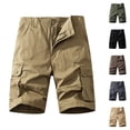 thumbnail image 1 of SGFCWSX Men's Cargo Shorts, Zipper Outdoor Hiking Summer Short Pants Mens Elastic Waist Casual Shorts with Pockets Yellow Size M, 1 of 6