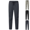 thumbnail image 1 of SGFCWSX Men's Casual Pants Lightweight Quick Dry Elastic Waist Drawstring Athletic Running Golf Pants Dark Gray Size L, 1 of 10