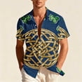 thumbnail image 1 of SGFCWSX Men's Casual Short Sleeve Button Up Shirt St. Patrick's Day Print Holiday Shirt Navy Size 2XL, 1 of 8