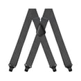 thumbnail image 1 of SGFCWSX Men's Casual Solid X-Type Adjustable Suspenders, 3.5cm Elastic Straps Strong 4-Clip Design Formal Casual Gray, 1 of 3
