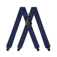 thumbnail image 1 of SGFCWSX Men's Casual Solid X-Type Adjustable Suspenders, Strong 4-Clip Design 3.5cm Elastic Straps Formal Casual Navy, 1 of 3