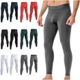 thumbnail image 1 of SGFCWSX Men's Compression Pants High Elastic Quick Dry Base Layer Tights for Running Gym Basketball Yoga Training Gray Size M, 1 of 6