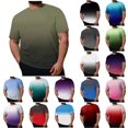 thumbnail image 1 of SGFCWSX Men's Crewneck T-Shirt, Gradient Short Sleeve Plus Size Casual Daily Top for Men Army Green Size 5XL, 1 of 6