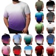 thumbnail image 1 of SGFCWSX Men's Crewneck T-Shirt, Gradient Short Sleeve Plus Size Casual Daily Top for Men Purple Size 3XL, 1 of 6