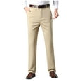 thumbnail image 1 of SGFCWSX Men's Dress Pants, Solid Color Straight Leg Business Work Pants Khaki S, 1 of 9