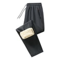 thumbnail image 1 of SGFCWSX Men's Fleece Joggers, Casual Trousers Warm Elastic Waist Solid Color Sweatpants Dark Gray XL, 1 of 3