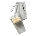 thumbnail image 1 of SGFCWSX Men's Fleece Joggers, Warm Elastic Waist Casual Trousers Solid Color Sweatpants Gray M, 1 of 3