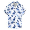 thumbnail image 1 of SGFCWSX Men's Hawaiian Shirt, Floral Print Short Sleeve Button Down Shirt for Casual Daily Wear Multicolor Size 5XL, 1 of 4