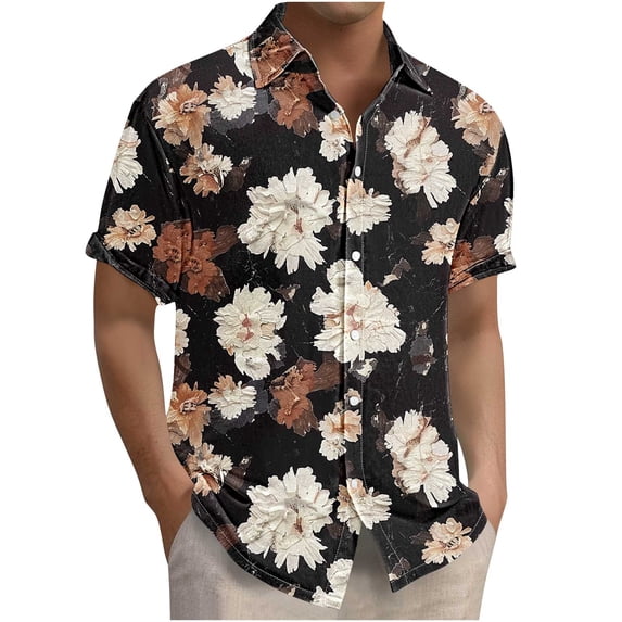 SGFCWSX Men's Hawaiian Shirt Short Sleeve Button Down Graphic Lightweight Beach Casual Summer Shirt Multicolor Size XL