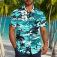 thumbnail image 1 of SGFCWSX Men's Hawaiian Shirt Short Sleeve Button Down, Lightweight Breathable Graphic Print Regular Fit Summer Beach Wear Green Size 4XL, 1 of 6