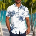 thumbnail image 1 of SGFCWSX Men's Hawaiian Shirt Short Sleeve Button Down, Lightweight Breathable Graphic Print Regular Fit Summer Beach Wear White Size 4XL, 1 of 6
