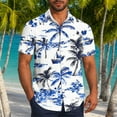 thumbnail image 1 of SGFCWSX Men's Hawaiian Shirt Short Sleeve Button Down, Lightweight Breathable Graphic Print Regular Fit Summer Beach Wear White Size S, 1 of 6