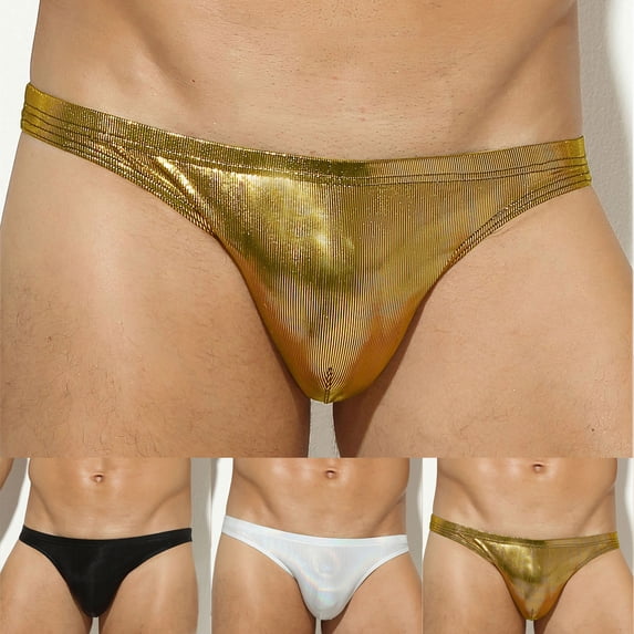 SGFCWSX Men's Low-Rise Metallic Briefs** Gold XL