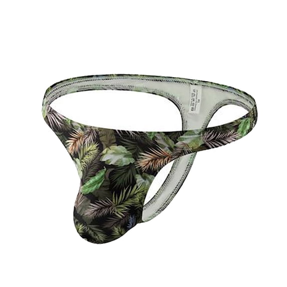 SGFCWSX Men's Low-Rise Printed Thong** Green XXL