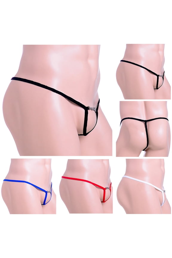 Men's Low-Rise Solid Thong in Essential Tones** White Free Size