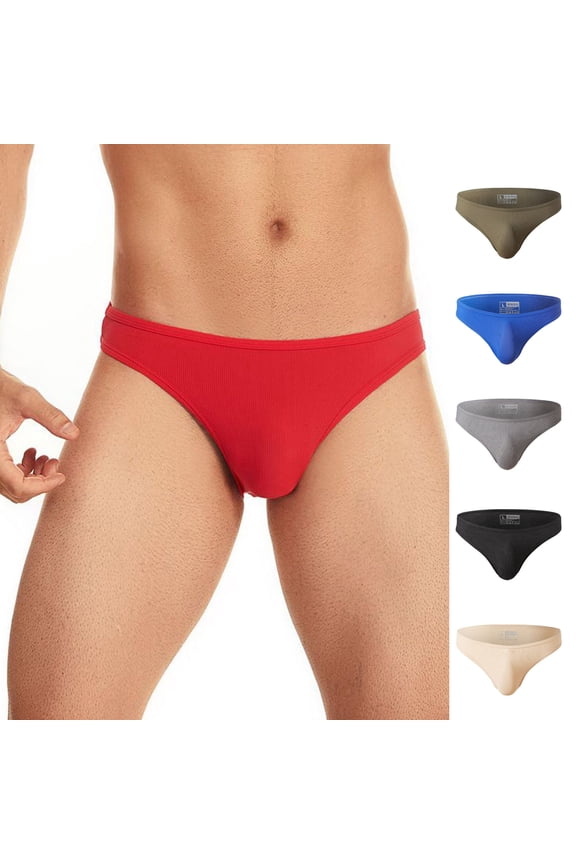Men's Low-Rise Stretch Briefs in Color Palette** Red XL