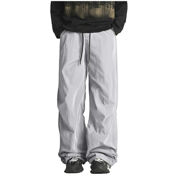 SGFCWSX Men's Outdoor UV - Protection Pants,Water - repellent Drawstring Breathable Elastic Waist Pants Gray 2XL