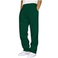 thumbnail image 1 of SGFCWSX Men's Oversized Cargo Pants,Solid Straight Leg Drawstring Elastic Waist Sportswear Pants Green 4XL, 1 of 5