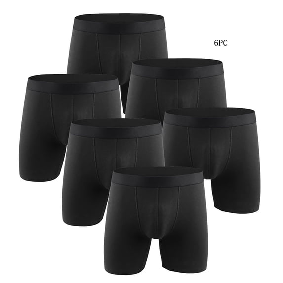 SGFCWSX Men's Relaxed Long-Leg Boxer Shorts** Black S