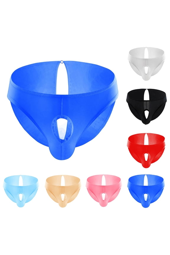 Men's Sheer Cut-Out Low-Rise Briefs** Blue S