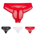 thumbnail image 1 of SGFCWSX Men's Sheer Mesh Briefs** Red L, 1 of 7