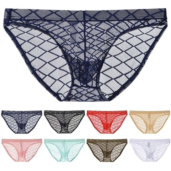 SGFCWSX Men's Sheer Mesh Lace Briefs** Beige M