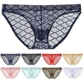 thumbnail image 1 of SGFCWSX Men's Sheer Mesh Lace Briefs** Red M, 1 of 6