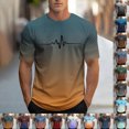 thumbnail image 1 of SGFCWSX Men's Short Sleeve T-Shirts, Gradient Graphic Print Casual Crewneck Everyday Tee for Men Yellow Size M, 1 of 5