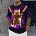 thumbnail image 1 of SGFCWSX Men's Short Sleeve T-Shirts, Graphic Print Crewneck Casual Everyday Tee for Men Hot Pink Size 3XL, 1 of 5