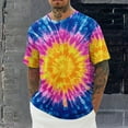 thumbnail image 1 of SGFCWSX Men's Short Sleeve T-Shirts, Tie Dye Casual Crewneck Everyday Wear Tee for Men Multicolor Size 3XL, 1 of 5