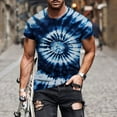 thumbnail image 1 of SGFCWSX Men's Short Sleeve T-Shirts, Tie Dye Casual Crewneck Everyday Wear Tee for Men Navy Size 5XL, 1 of 5