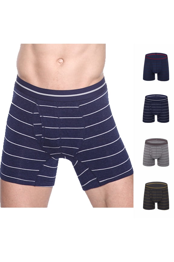 Men's Side-Opening Striped Boxer Shorts** Dark Gray XXL