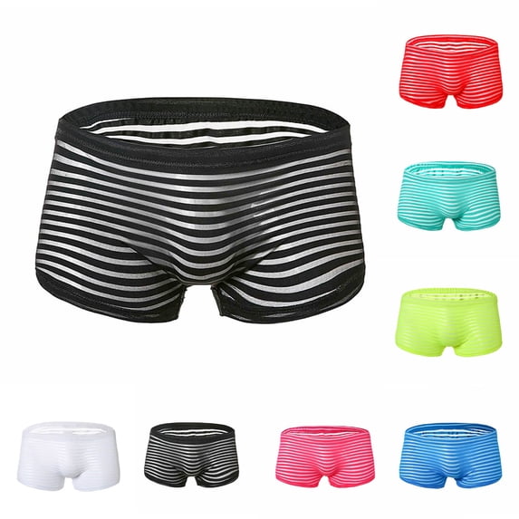 SGFCWSX Men's Striped Underwear White M