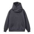 thumbnail image 1 of SGFCWSX Men's Sweatshirts Solid Men Fleece Regular Casual High Neck Pullover Dark Gray Size 3XL, 1 of 3