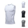 thumbnail image 1 of SGFCWSX Men's Tank Tops Compression Sleeveless Shirts Breathable Quick Dry Athletic Tops for Workout Gym Running Training White Size 2XL, 1 of 7