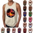 thumbnail image 1 of SGFCWSX Men's Tank Tops Graphic Sleeveless Shirts Breathable Lightweight Beachwear for Vacation Casual Wear Beige Size S, 1 of 6