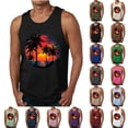 thumbnail image 1 of SGFCWSX Men's Tank Tops Graphic Sleeveless Shirts Lightweight Breathable Beachwear for Vacation Casual Wear Black Size 2XL, 1 of 6